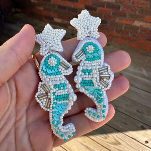 Anthropologie Seahorse Beach Earrings Brand New